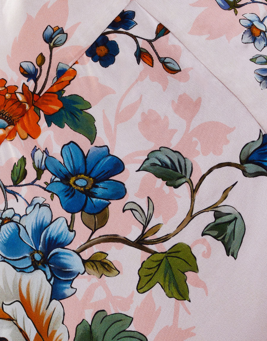 Olive Crepe Maxi Dress in Magical Blossom Pink