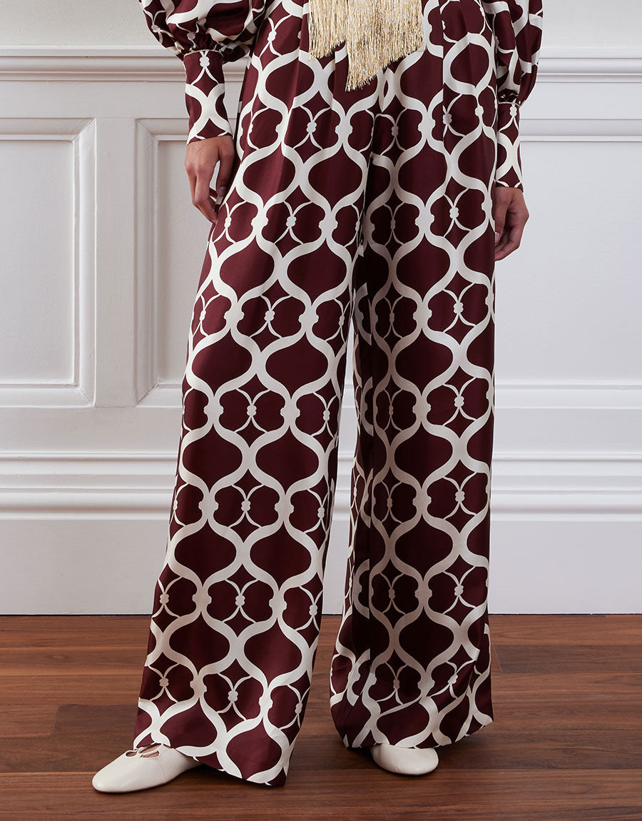 Melia Twill Trouser in Loop Brown