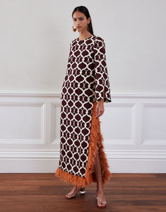 Brunetta Jacquard Maxi Dress in Loop Brown