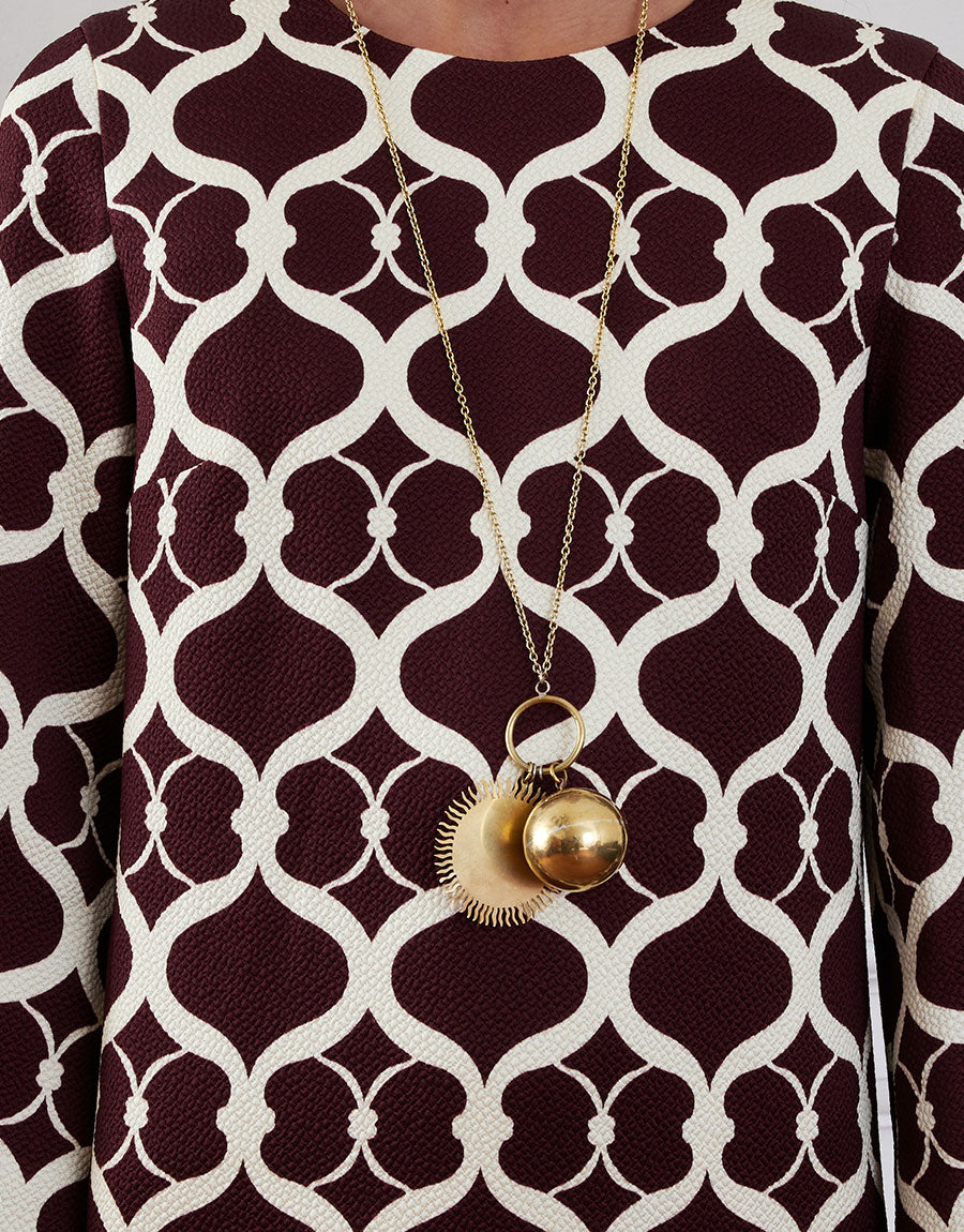 Brunetta Jacquard Maxi Dress in Loop Brown