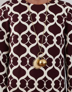 Brunetta Jacquard Maxi Dress in Loop Brown