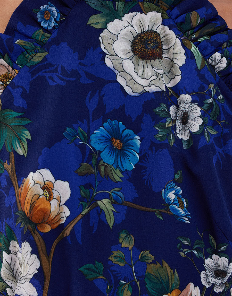 Tatiana Crepe Maxi Dress in Magical Blossom Navy