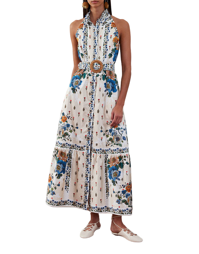 Biba Cotton Maxi Dress in Magical Blossom Cream