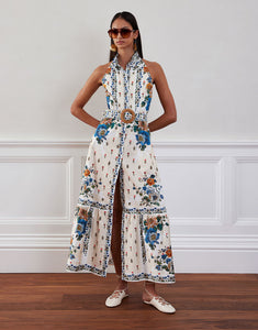 Biba Cotton Maxi Dress in Magical Blossom Cream