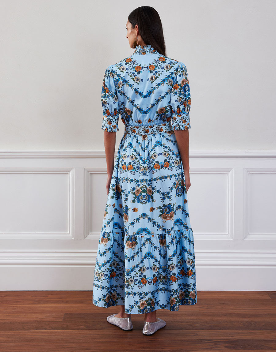 Marni Cotton Maxi Dress in Magical Blossom Blue