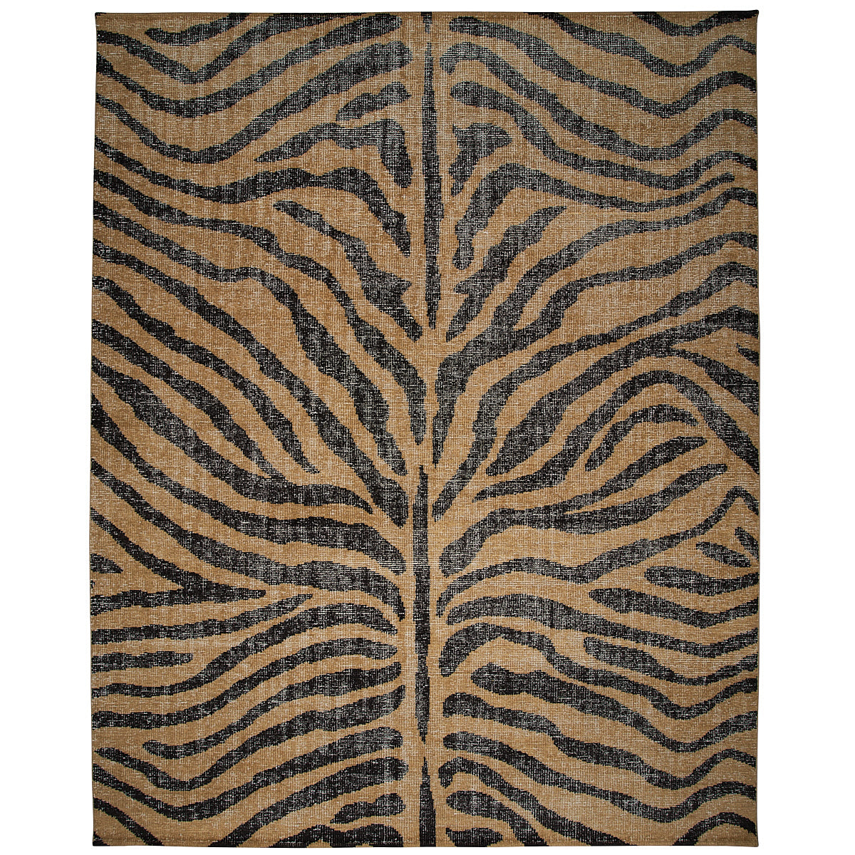 Zebre Hand-Knotted Rug in Brown & Black