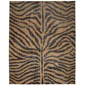 Zebre Hand-Knotted Rug in Brown & Black