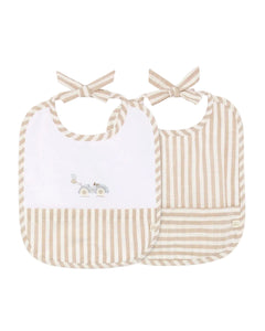 April Race Car Bib, Set of 2