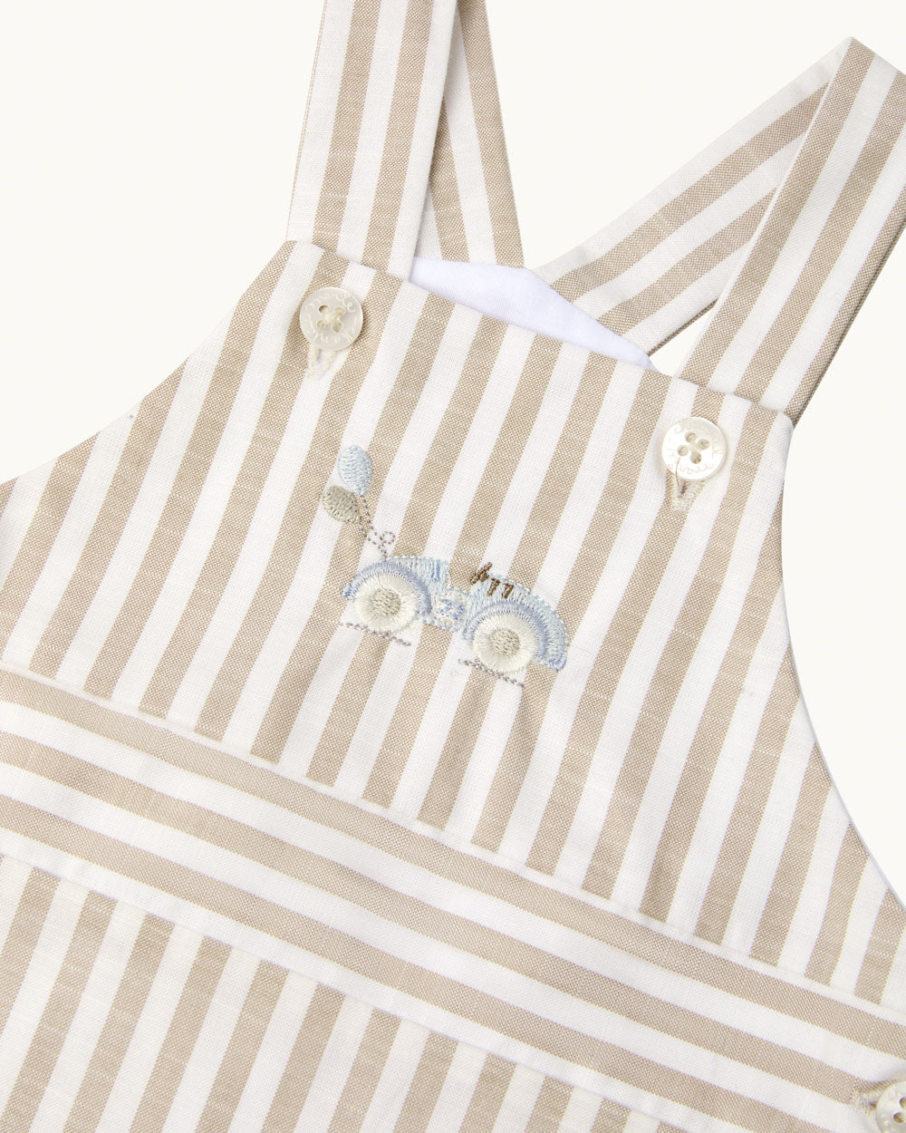 Alfie Stripe Race Car Baby Dungaree