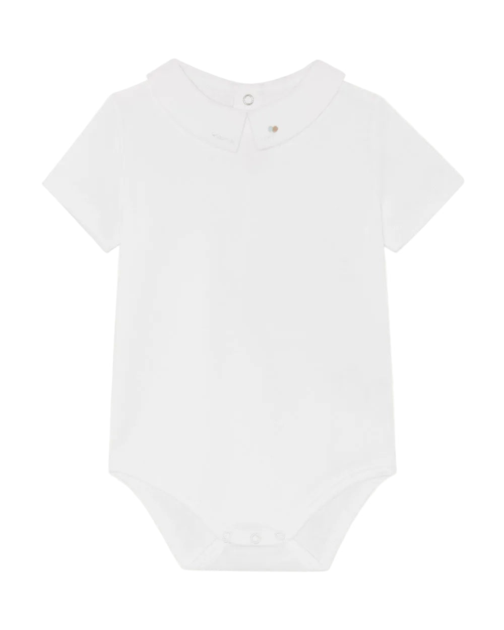 Aubrey Race Car Embroidered Collar Short Sleeve Onesie