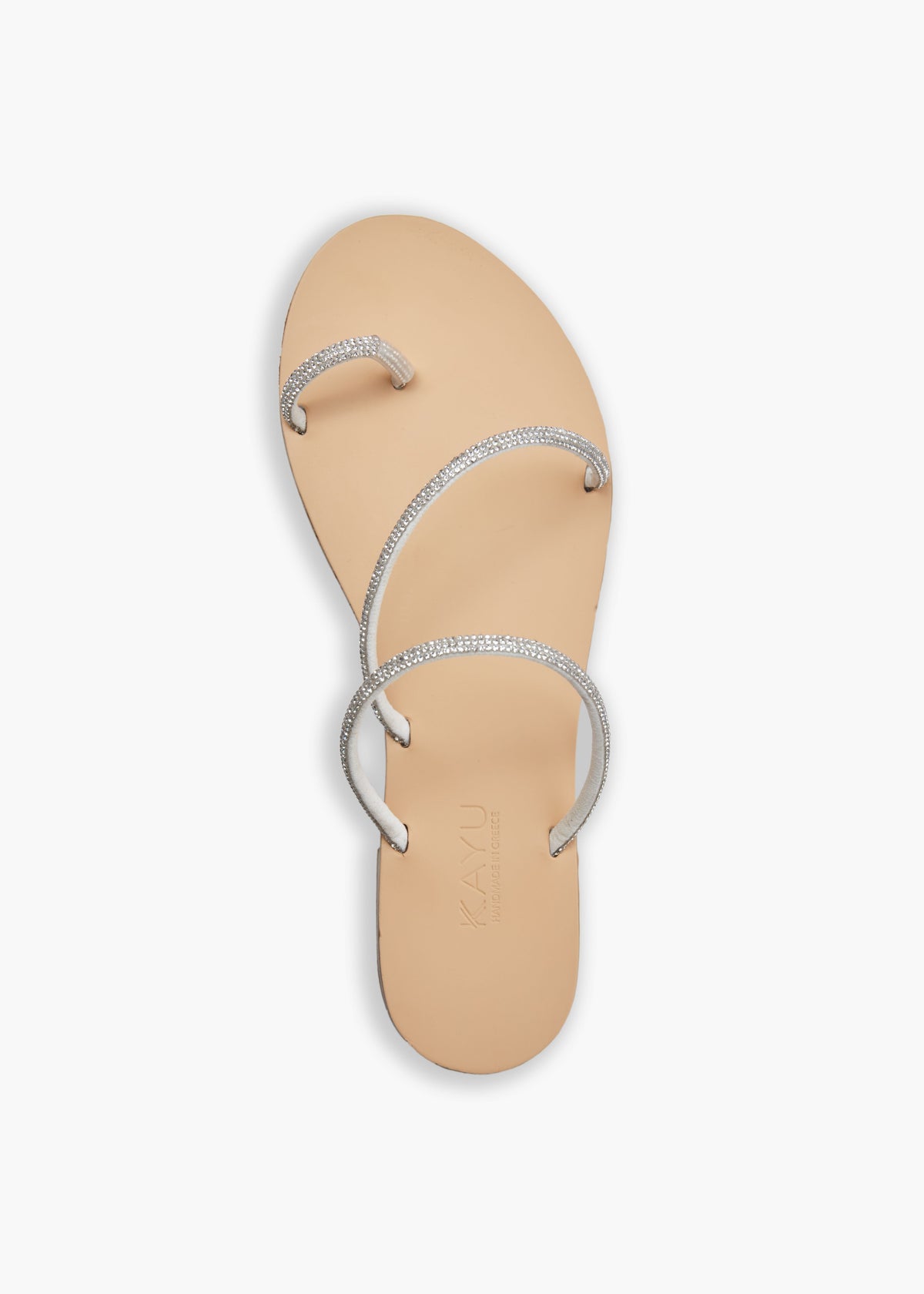 Raissa Vegetable Tanned Leather Sandal in Silver Cystal