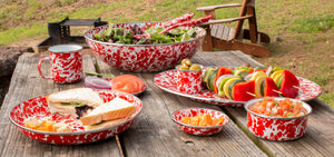 Catering Bowl in Red Swirl