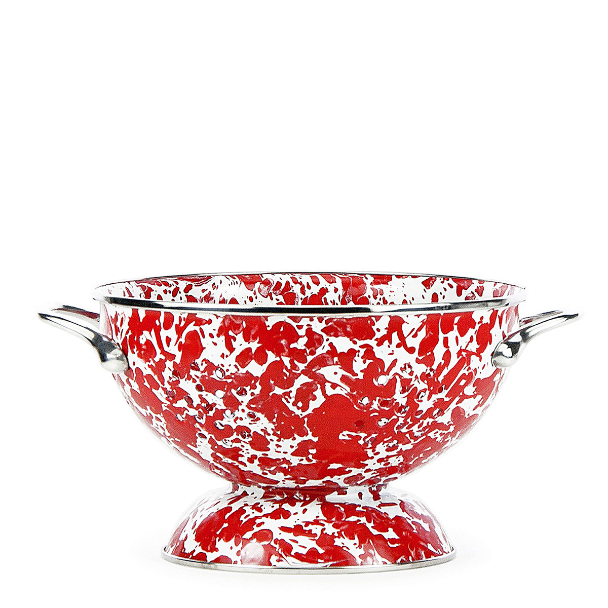 Medium Colander in Red Swirl