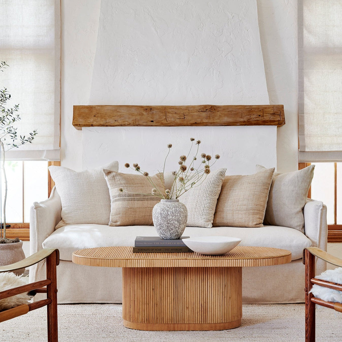 gabriella rattan coffee table in living room