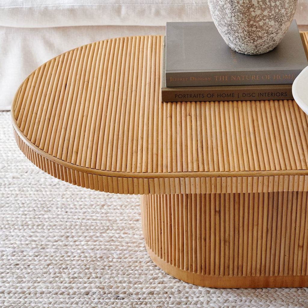gabriella rattan coffee table detail