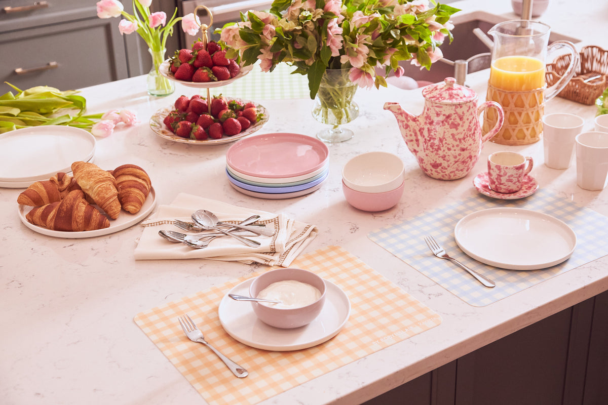 Placemat in Coral Gingham, Set of 2