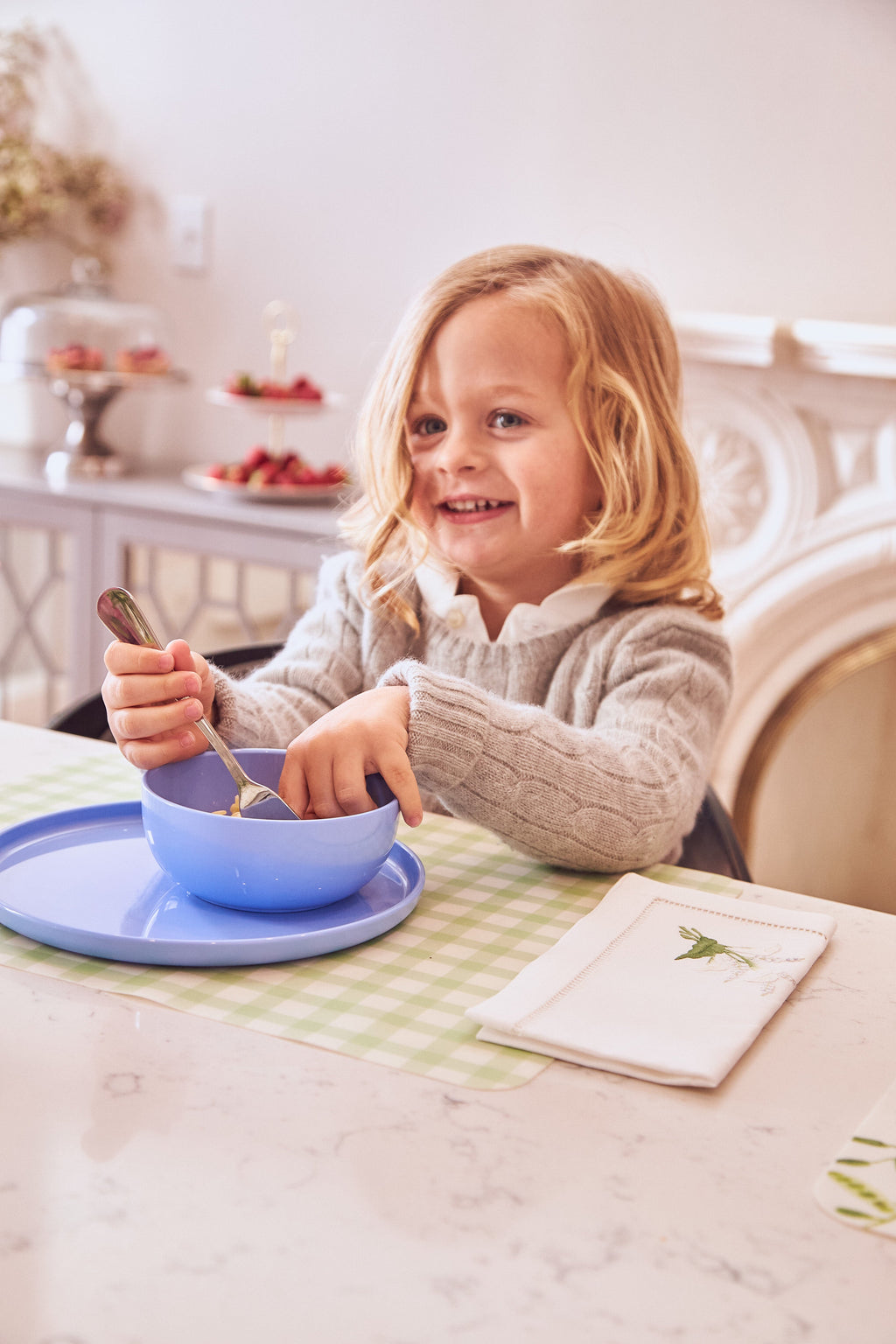 Placemat in Green Gingham, Set of 2