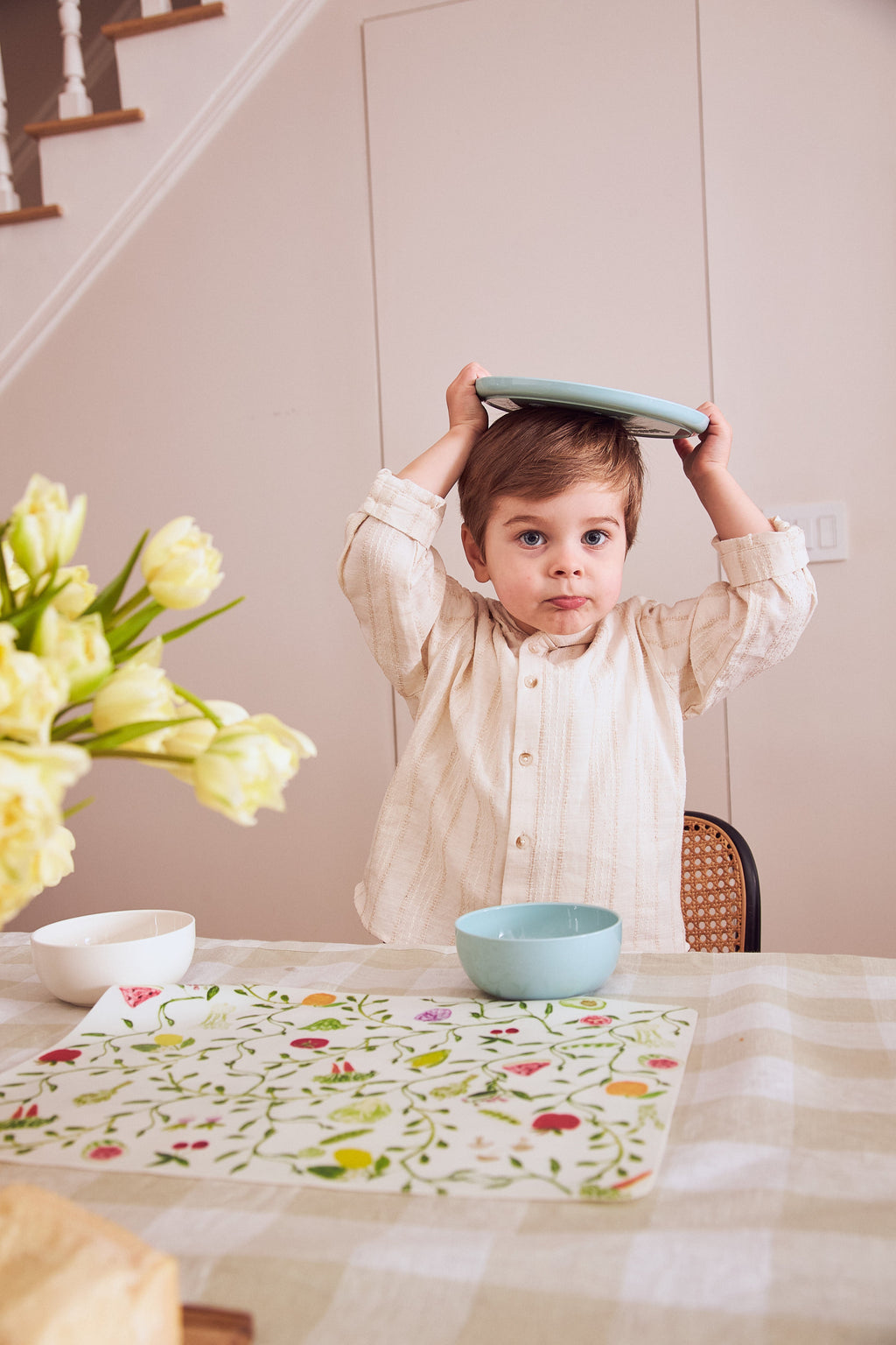 Plate and Bowl Set in Seafoam