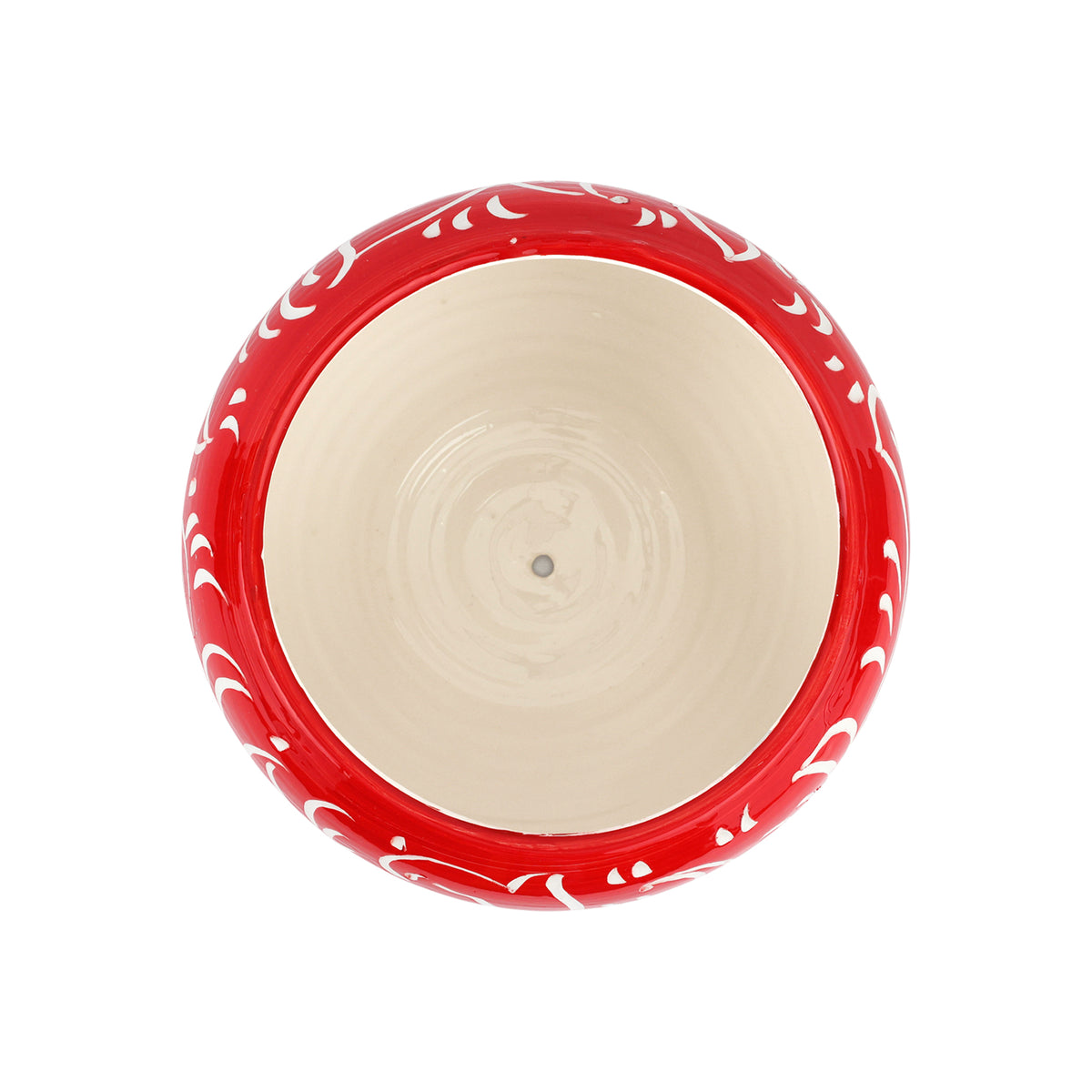 Rustic Garden Scroll Medium Planter in Red