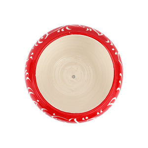 Rustic Garden Scroll Medium Planter in Red