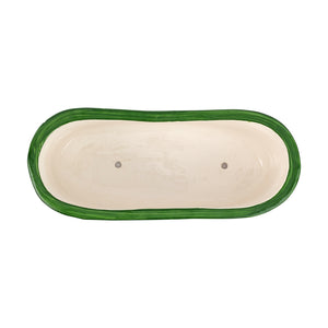 Rustic Garden Scroll Oval Planter in Dark Green