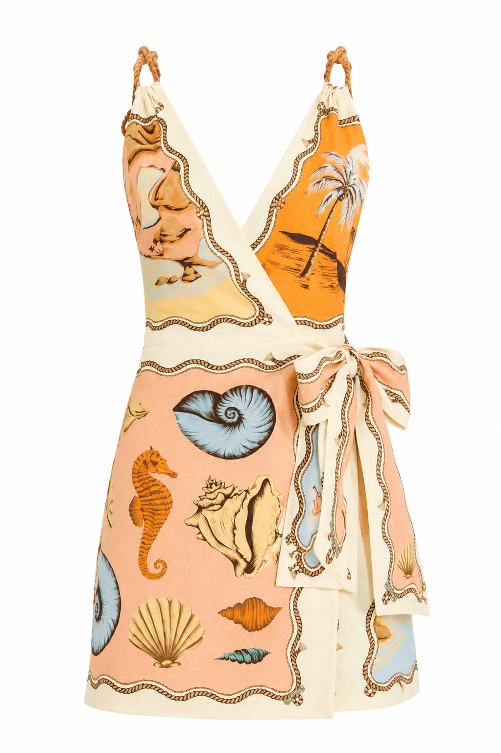 Rio Souvenir Mixed Scarf Multicolor Sleeveless Mini Dress