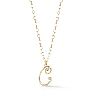 Wave Initial Necklace