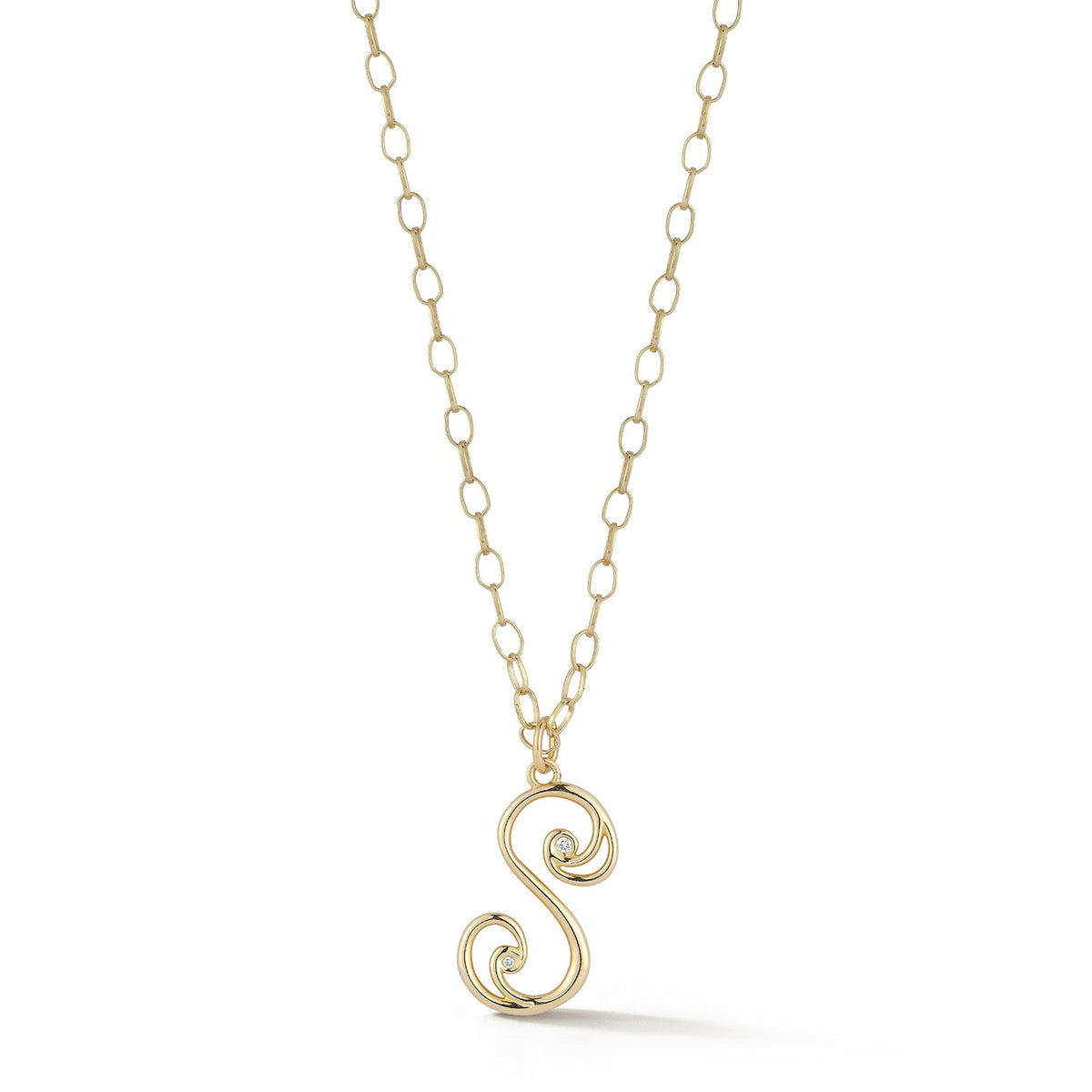 Wave Initial Necklace