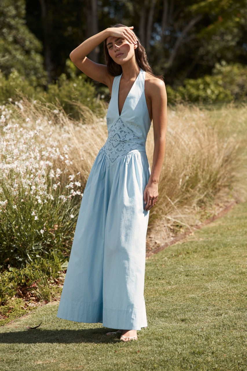 Maddie Halter Dress in Powderblue