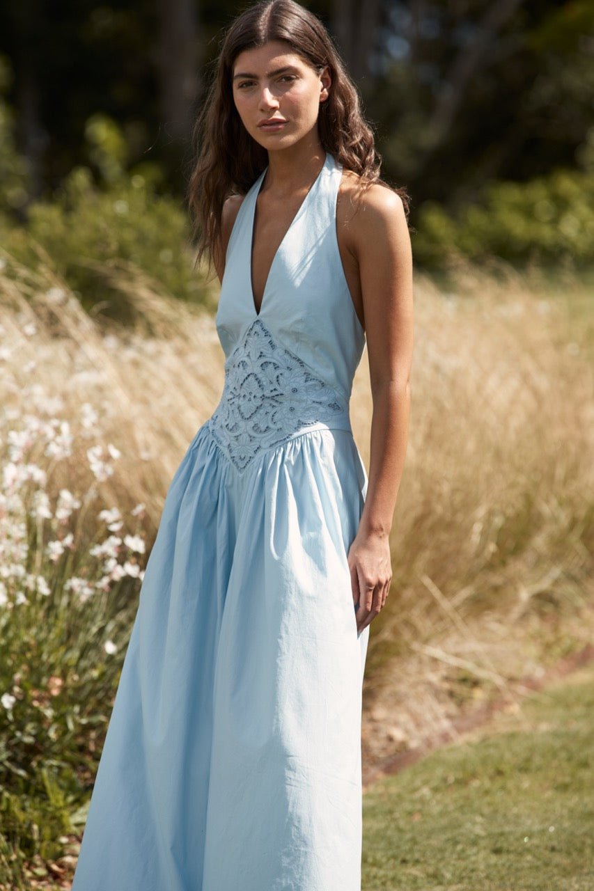 Maddie Halter Dress in Powderblue