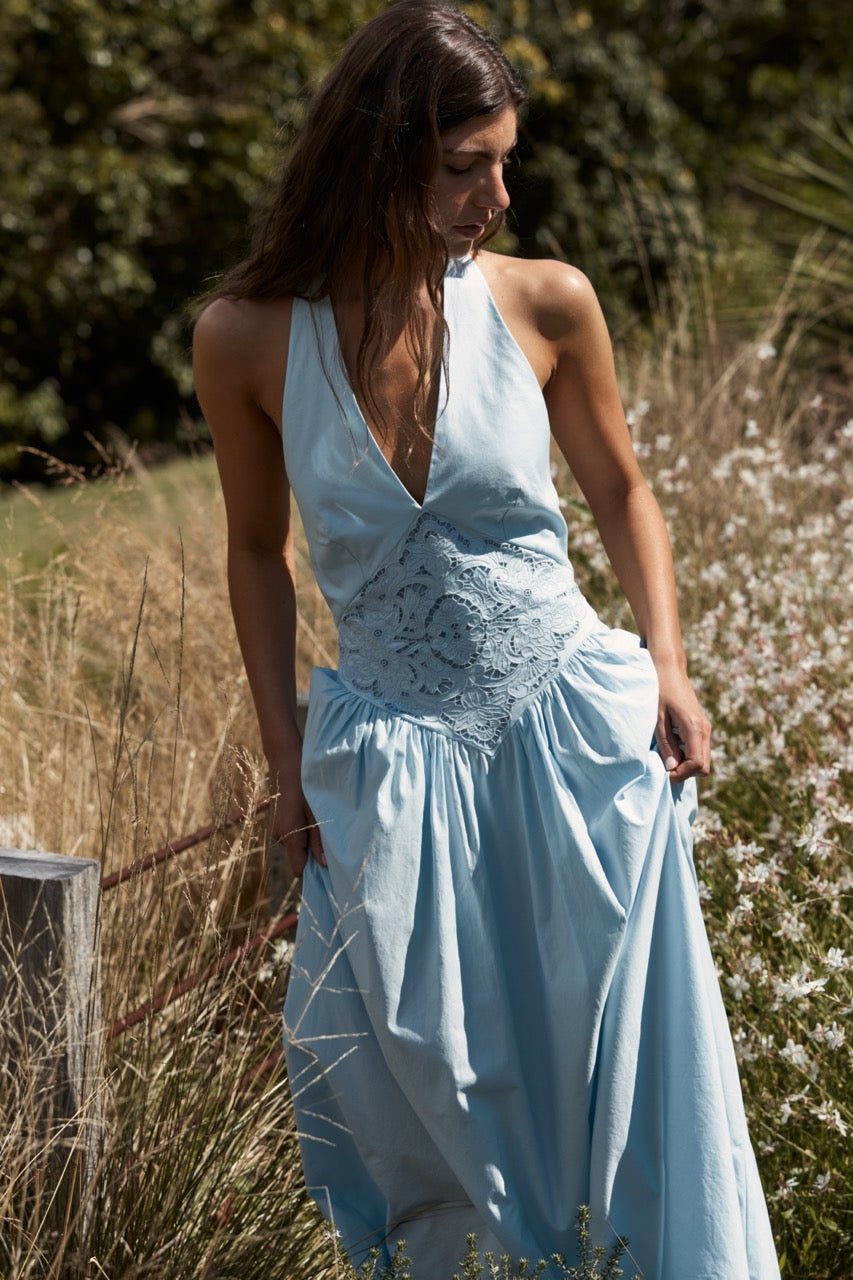Maddie Halter Dress in Powderblue