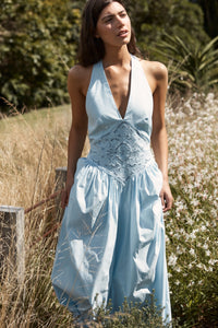 Maddie Halter Dress in Powderblue
