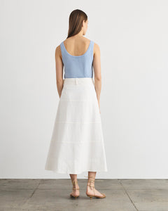 Linen Hudson Skirt in Optic White