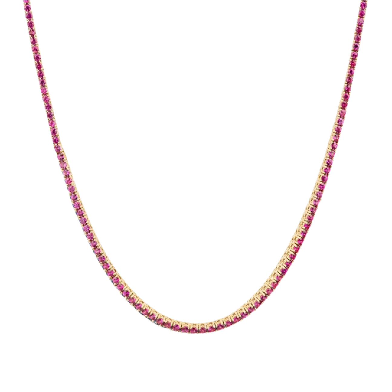 Pink Sapphire Tennis Necklace - Roxanne First