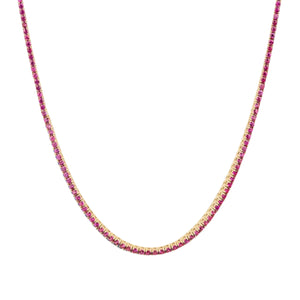 Pink Sapphire Tennis Necklace - Roxanne First