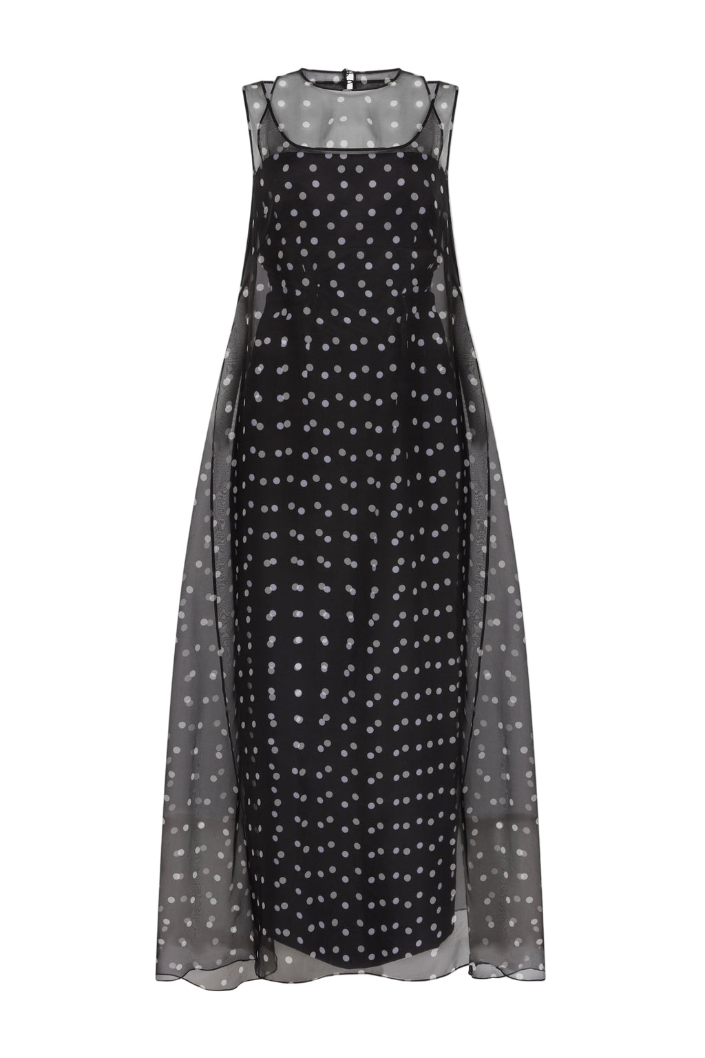 black polka dot organza dress Black Organza Sheer Dress: Avant Garde Cyberpunk Polka Dot Gown