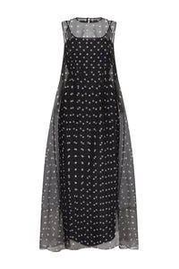 Selina Dress In Polka Dot Tafetta And Organza