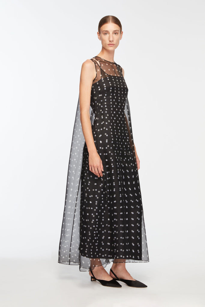Selina Dress In Polka Dot Tafetta And Organza