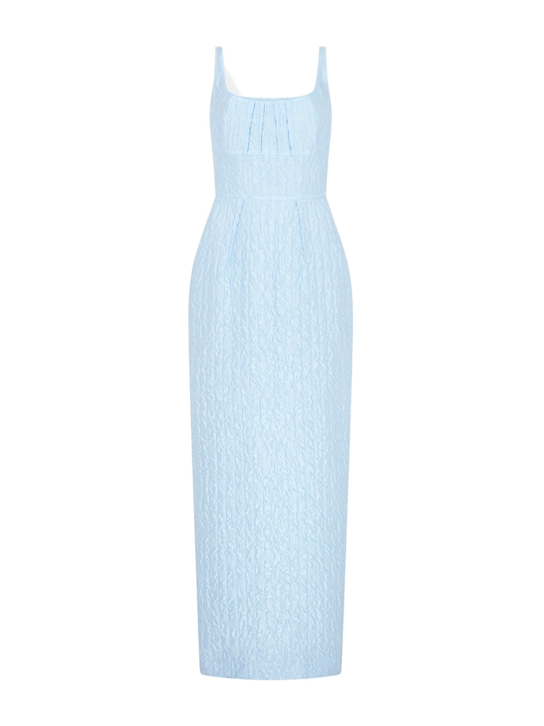 Emilia Wickstead - Sharon Dress In Baby Blue Seersucker Emilia Wickstead - Sharon Dress In Baby Blue Seersucker