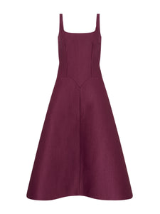 Letisha Dress In Plum Needle Punch Satin