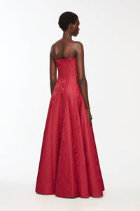 Gracia Dress In Red Moire Mikado