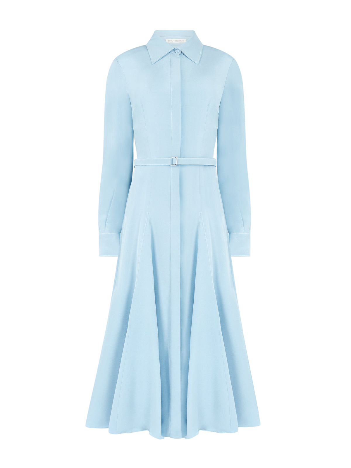 Riko Dress In Cloudy Blue Silk Crepe De Chine