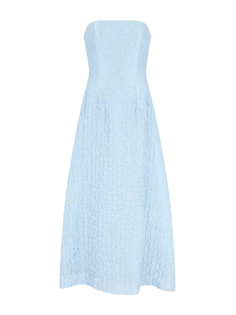 Jenn Dress In Baby Blue Seersucker