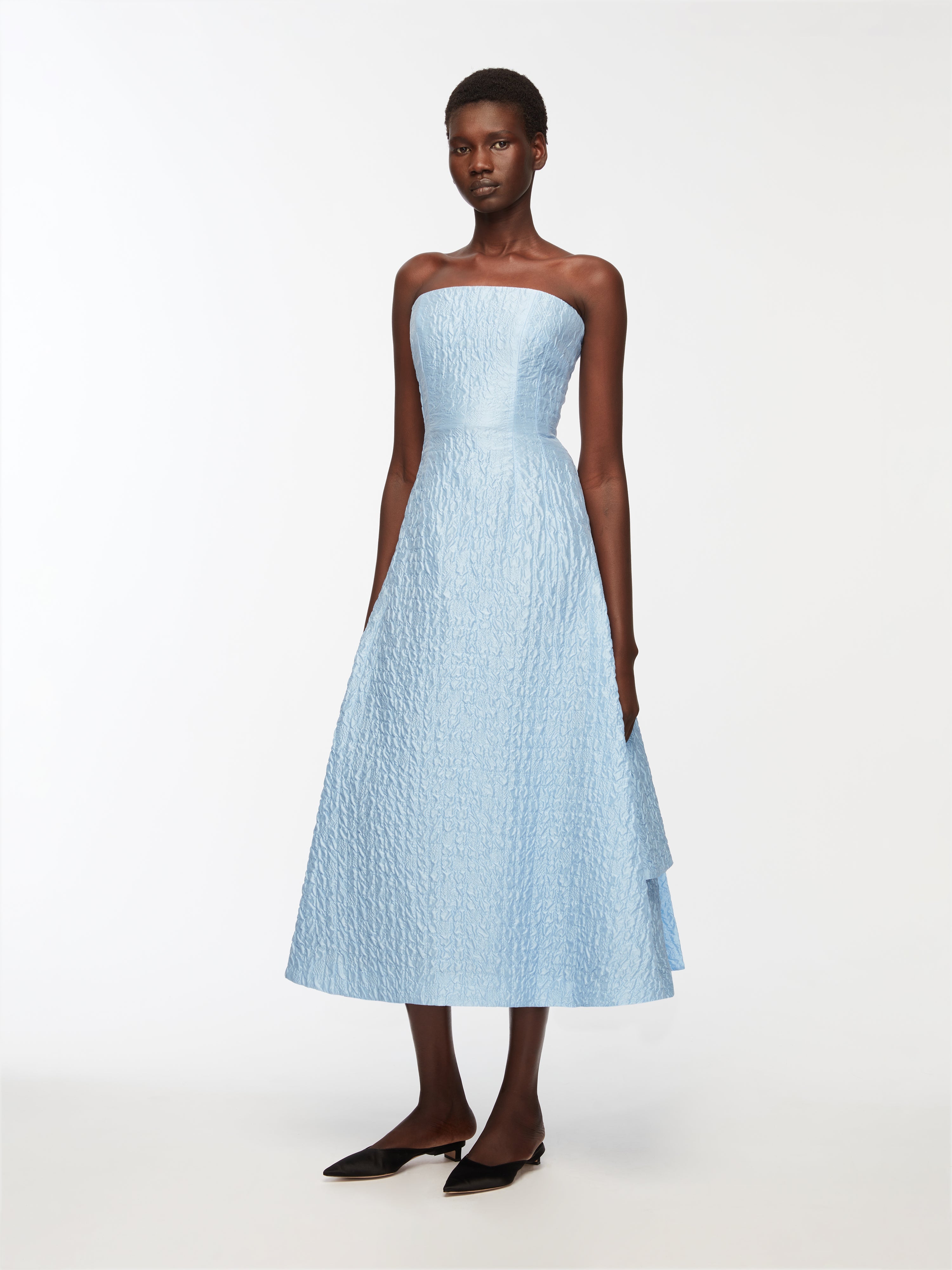 Jenn Dress In Baby Blue Seersucker