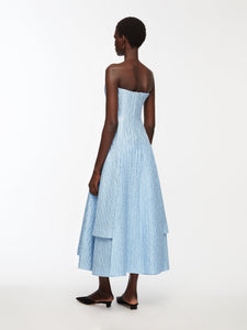 Jenn Dress In Baby Blue Seersucker