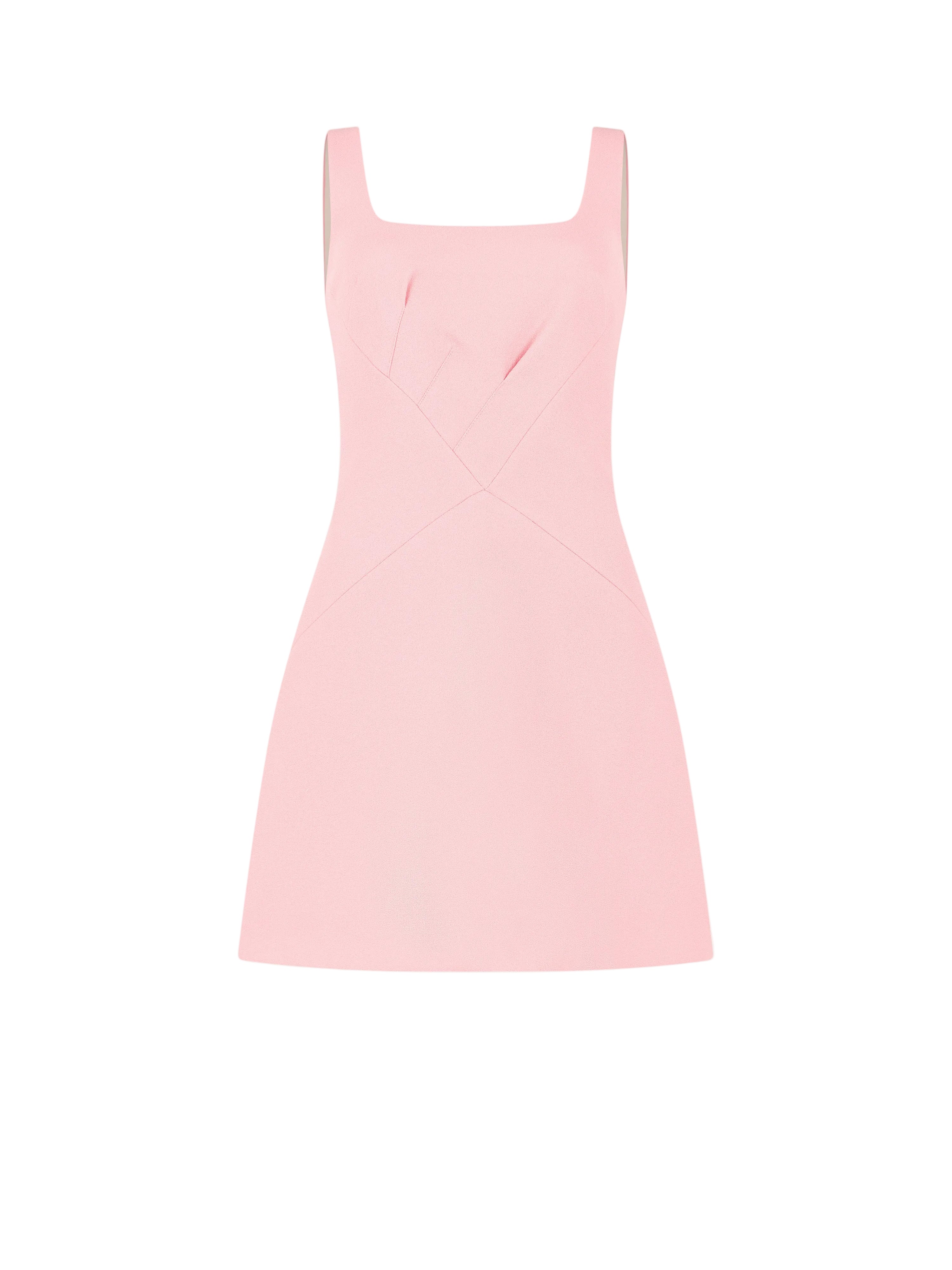 Larvall Dress In Pink Sorbet Single Wool Crepe
