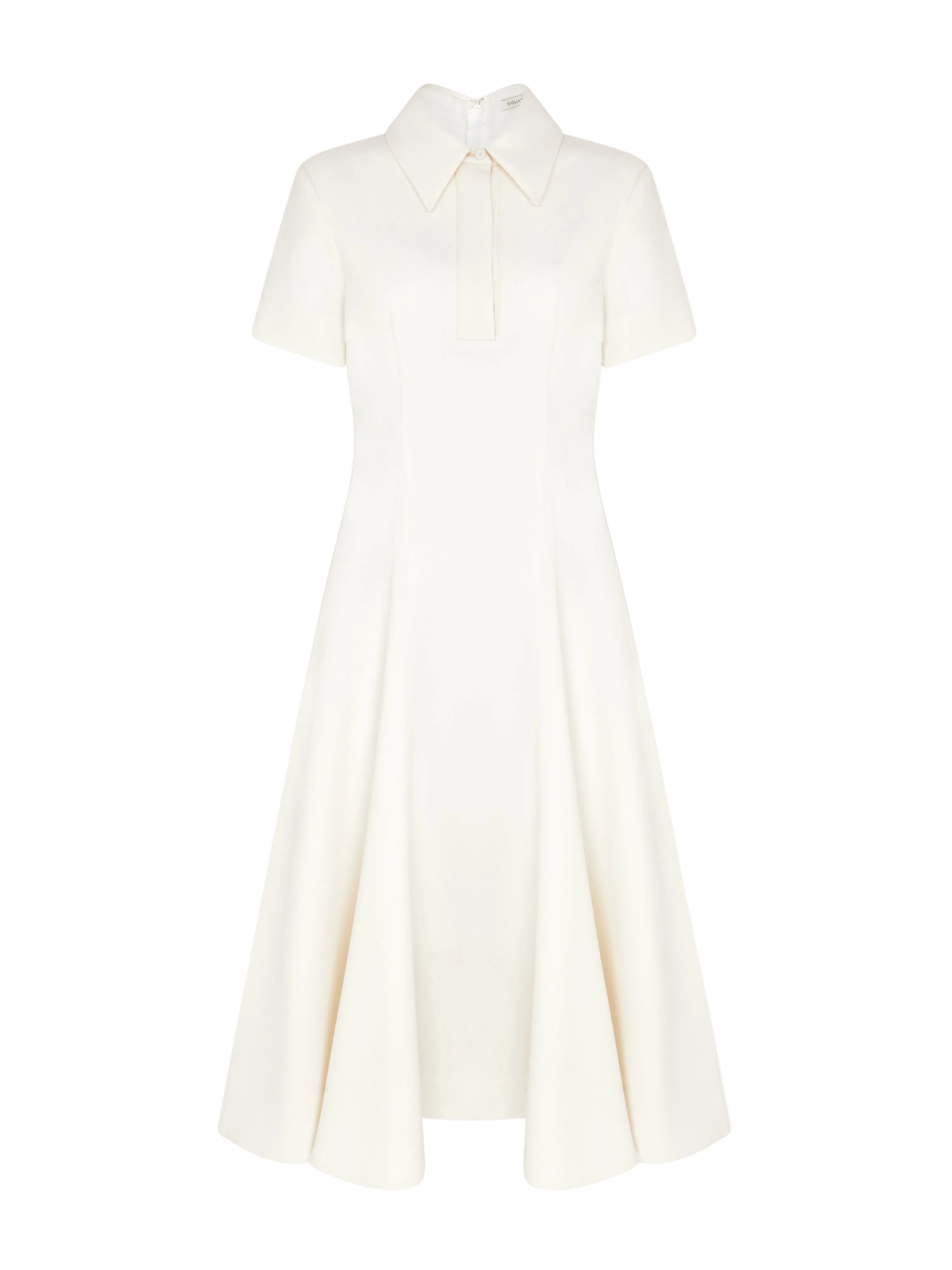 Feliciana Dress In Ivory Single Wool Crepe