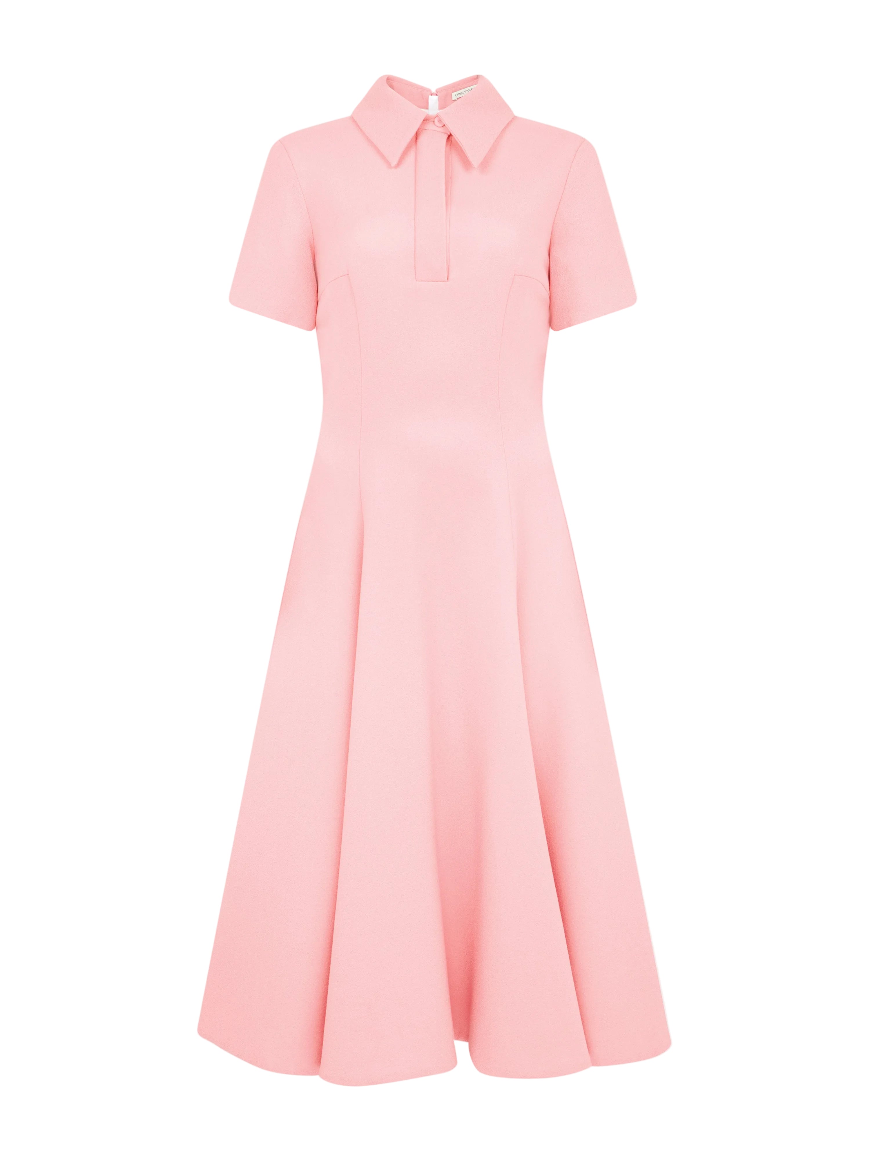 Feliciana Dress In Pink Sorbet Single Wool Crepe
