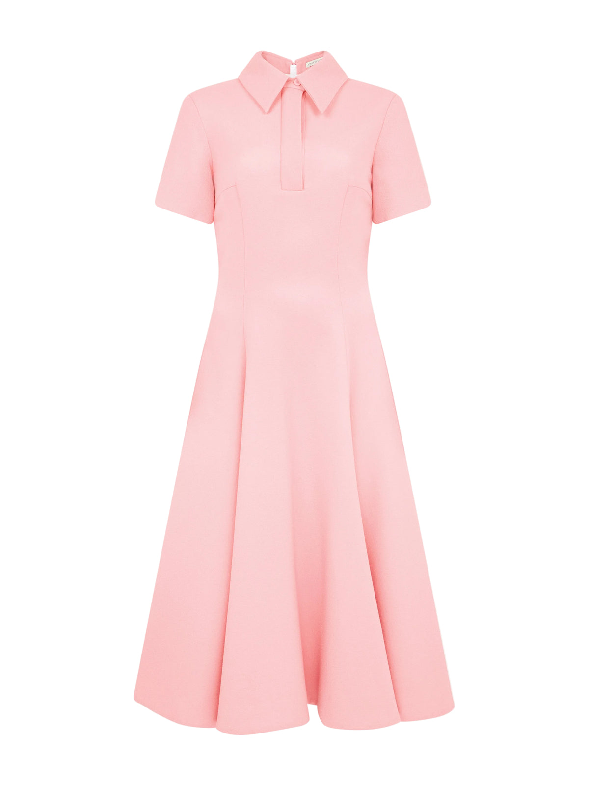 Feliciana Dress In Pink Sorbet Single Wool Crepe