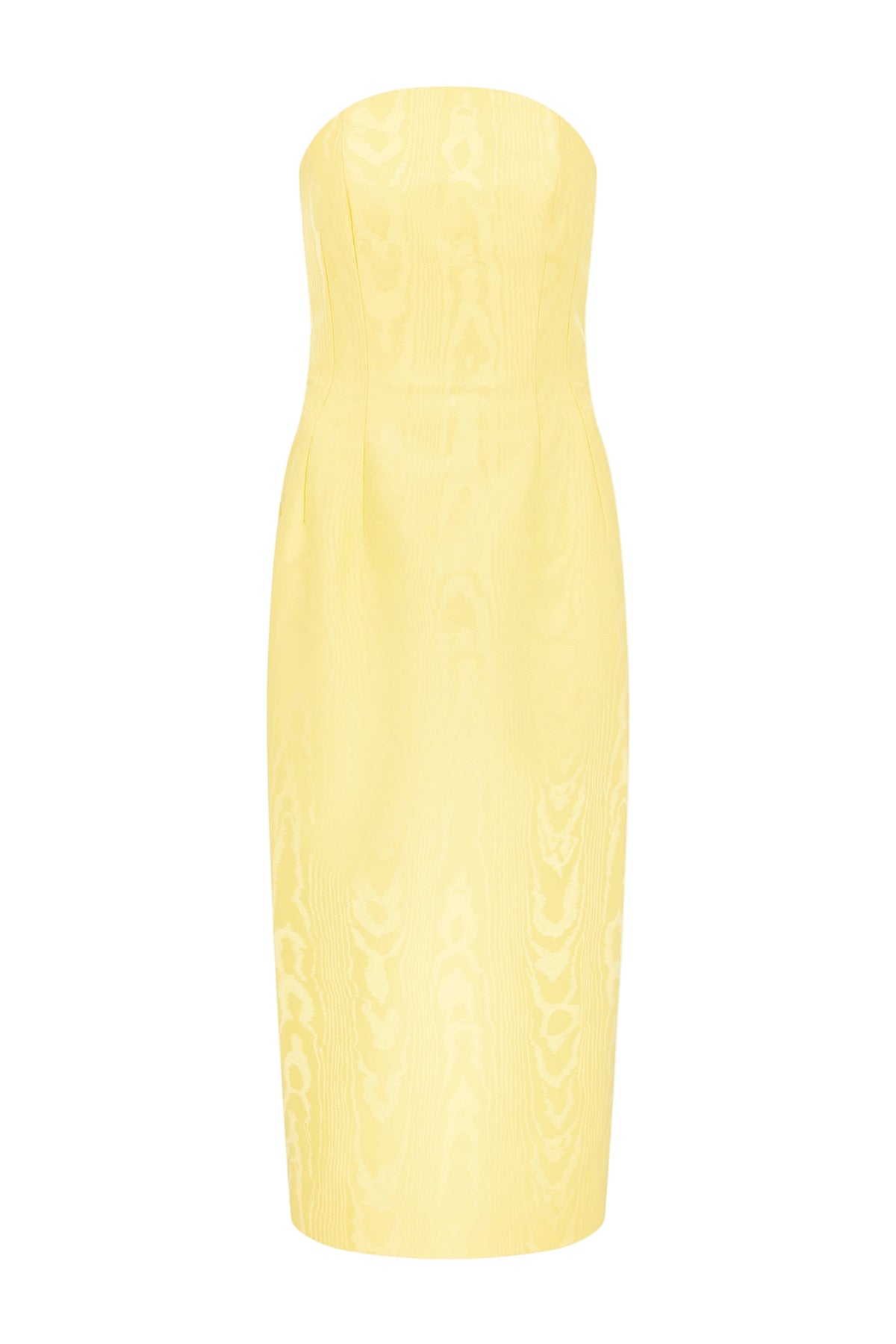 Hailee Dress In Lemon Moire Mikado